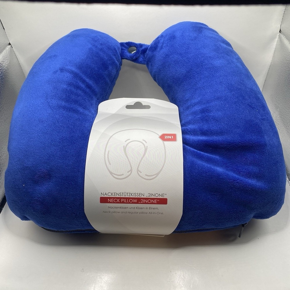 Memory Foam U Shaped Travel‎ Sleep Pillow Neck Support Head Back Cushion Blue